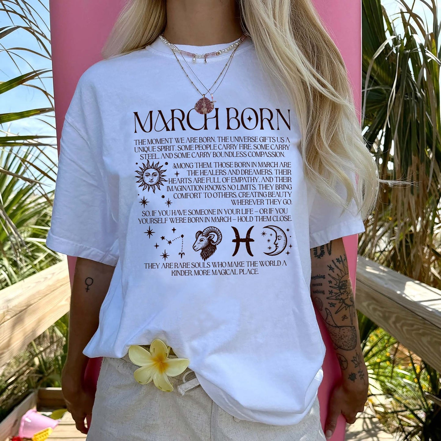 March Born T-Shirt – Zodiac Birthday Shirt, Astrology Horoscope Tee, Spiritual Gift