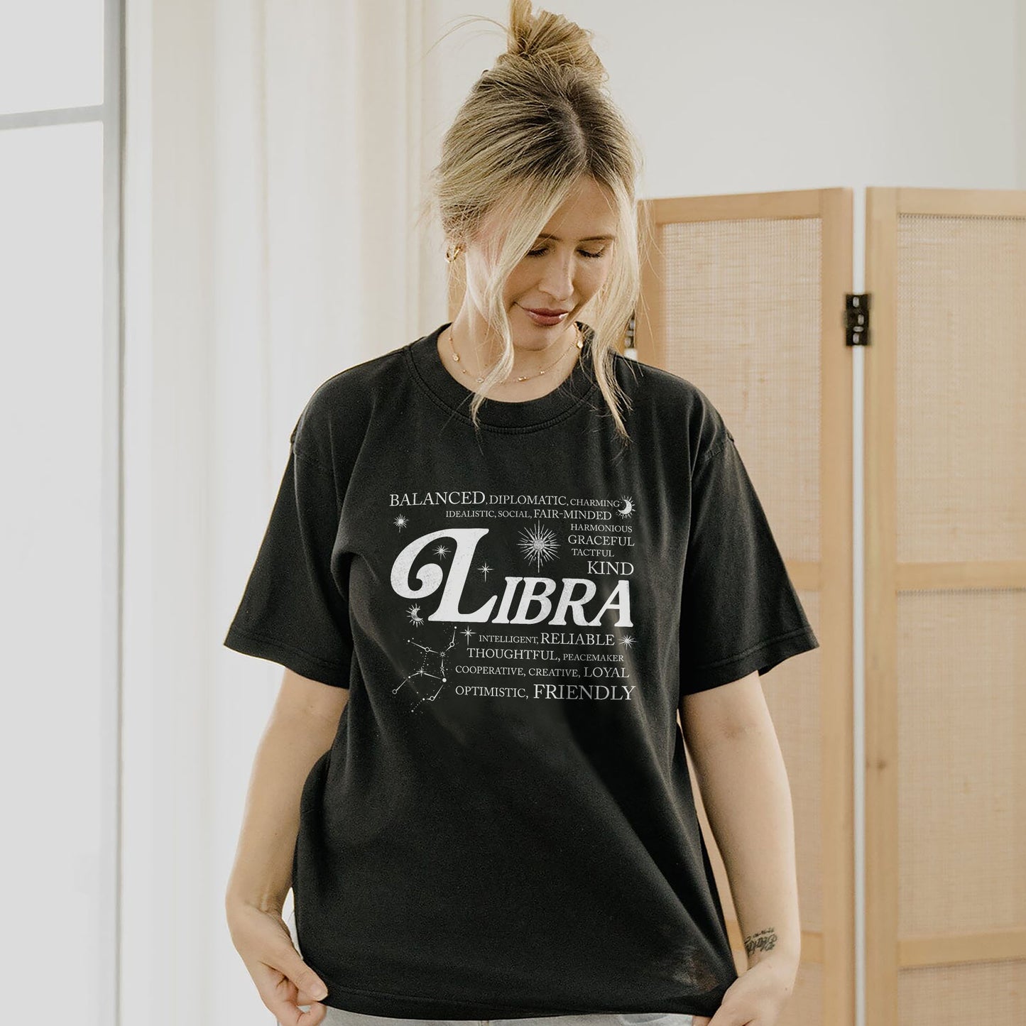 Libra Zodiac T-Shirt | Astrology Star Sign Graphic Tee | Unisex Horoscope Shirt for Libra Lovers