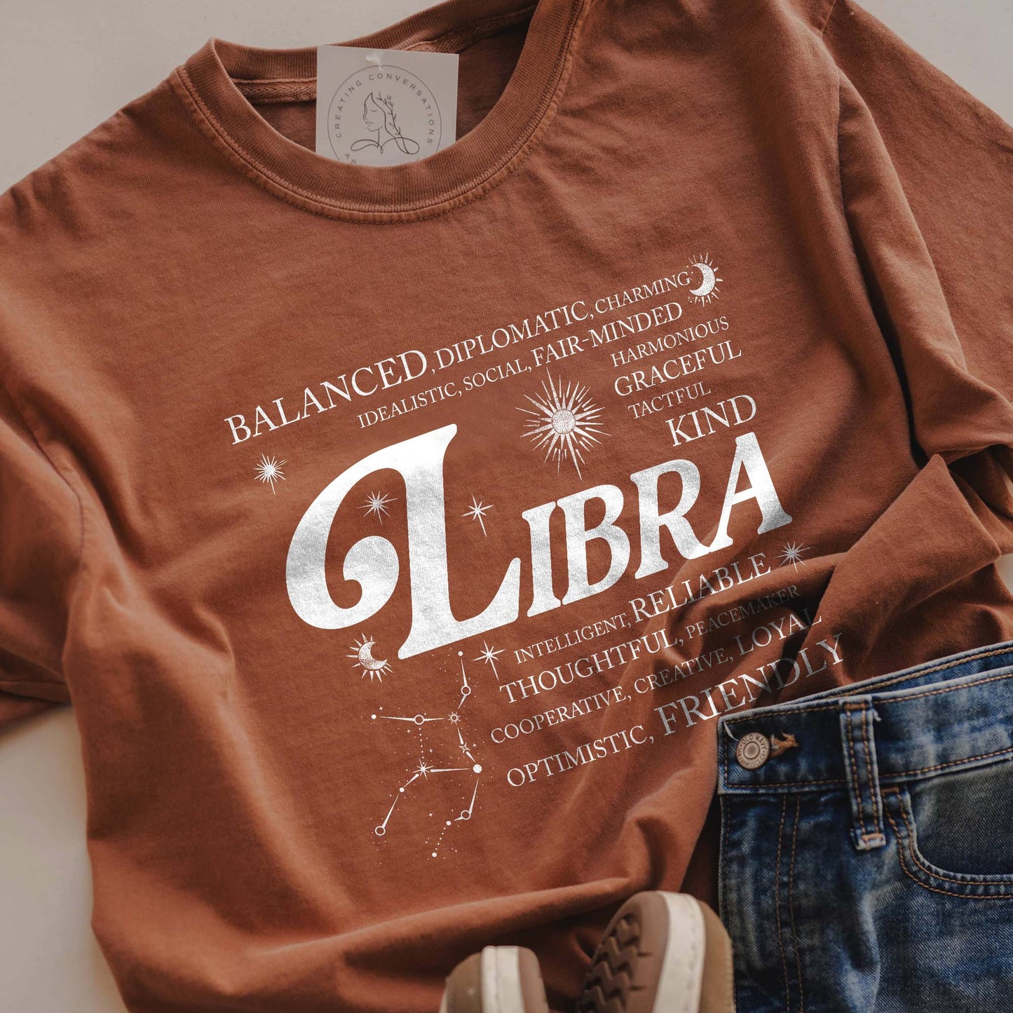 Libra Zodiac T-Shirt | Astrology Star Sign Graphic Tee | Unisex Horoscope Shirt for Libra Lovers