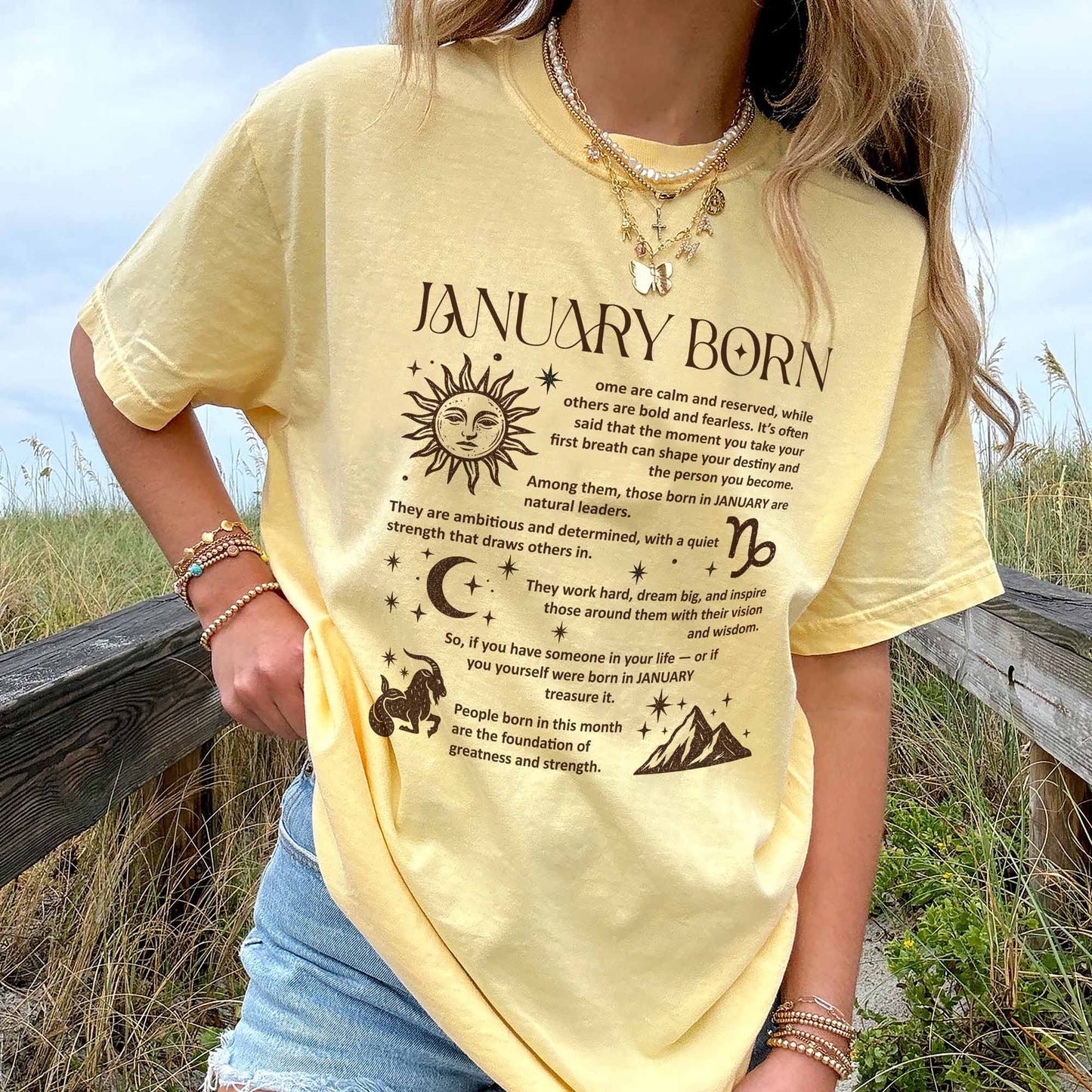 January Born T-Shirt – Zodiac Birthday Shirt, Astrology Horoscope Tee, Spiritual Gift