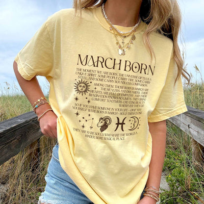 March Born T-Shirt – Zodiac Birthday Shirt, Astrology Horoscope Tee, Spiritual Gift