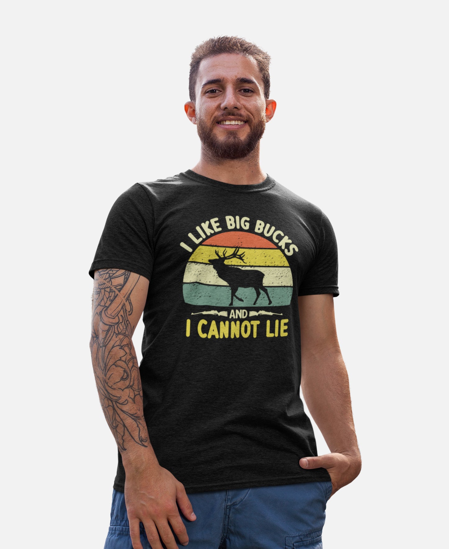 I Like Big Bucks And I Cant Lie Hunting T Shirt - Hunter Tee - Black - Up To 4XL