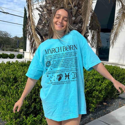 March Born T-Shirt – Zodiac Birthday Shirt, Astrology Horoscope Tee, Spiritual Gift