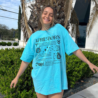 April Born T-Shirt – Zodiac Birthday Shirt, Astrology Horoscope Tee, Spiritual Gift