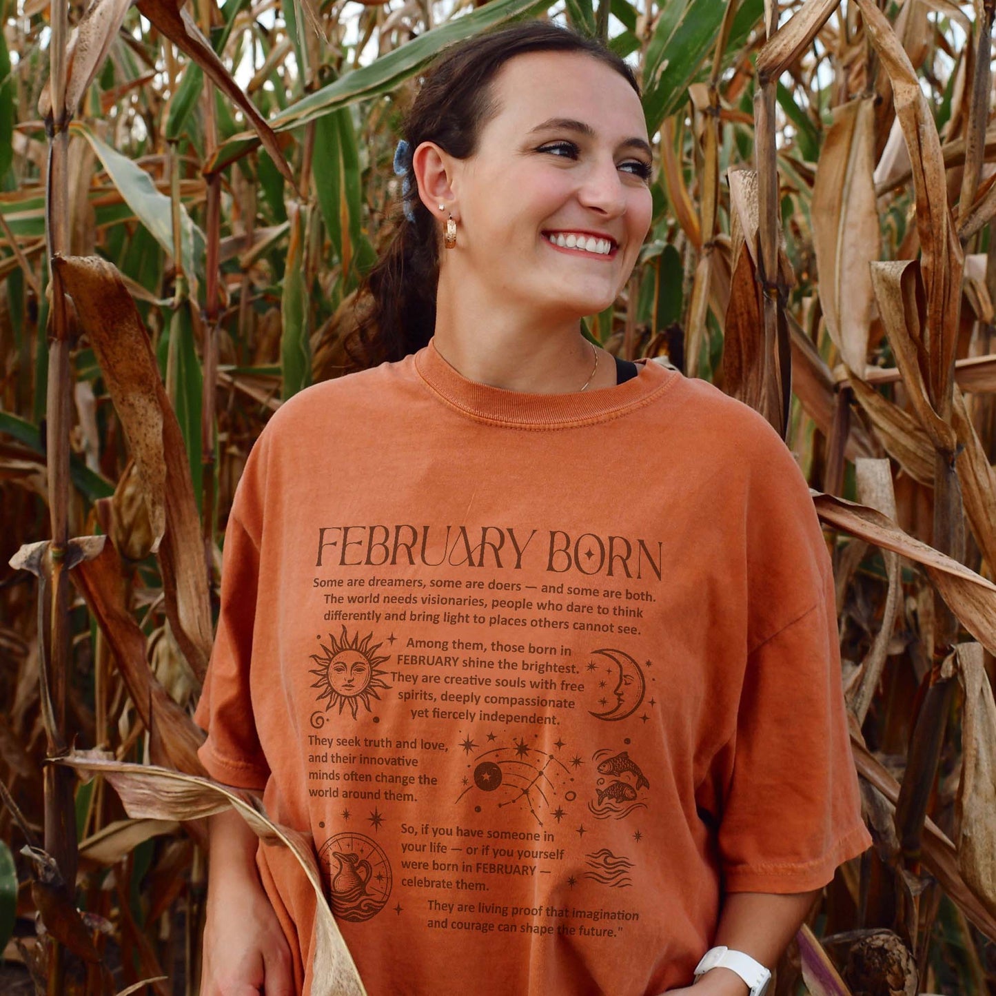 February Born T-Shirt – Zodiac Birthday Shirt, Astrology Horoscope Tee, Spiritual Gift