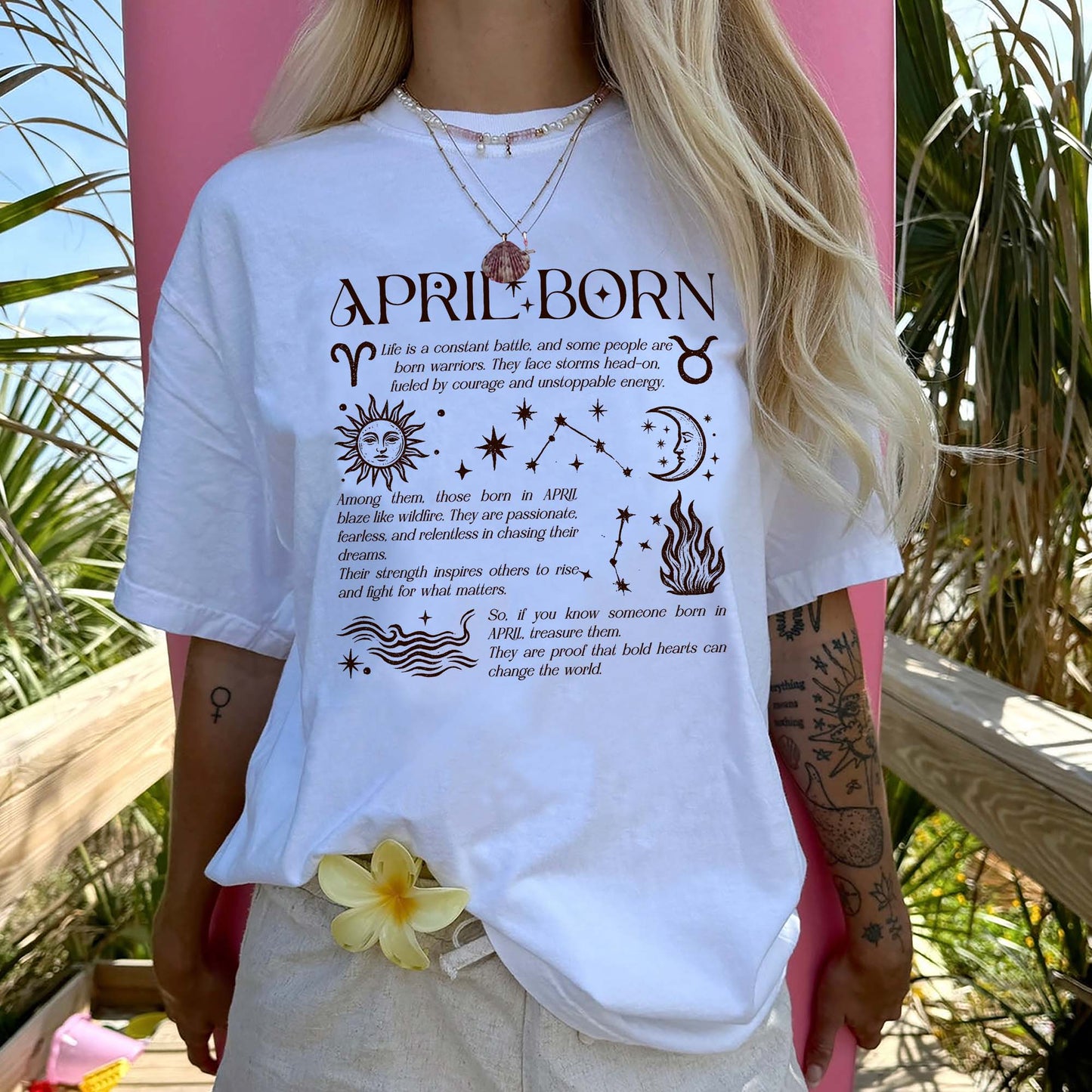 April Born T-Shirt – Zodiac Birthday Shirt, Astrology Horoscope Tee, Spiritual Gift