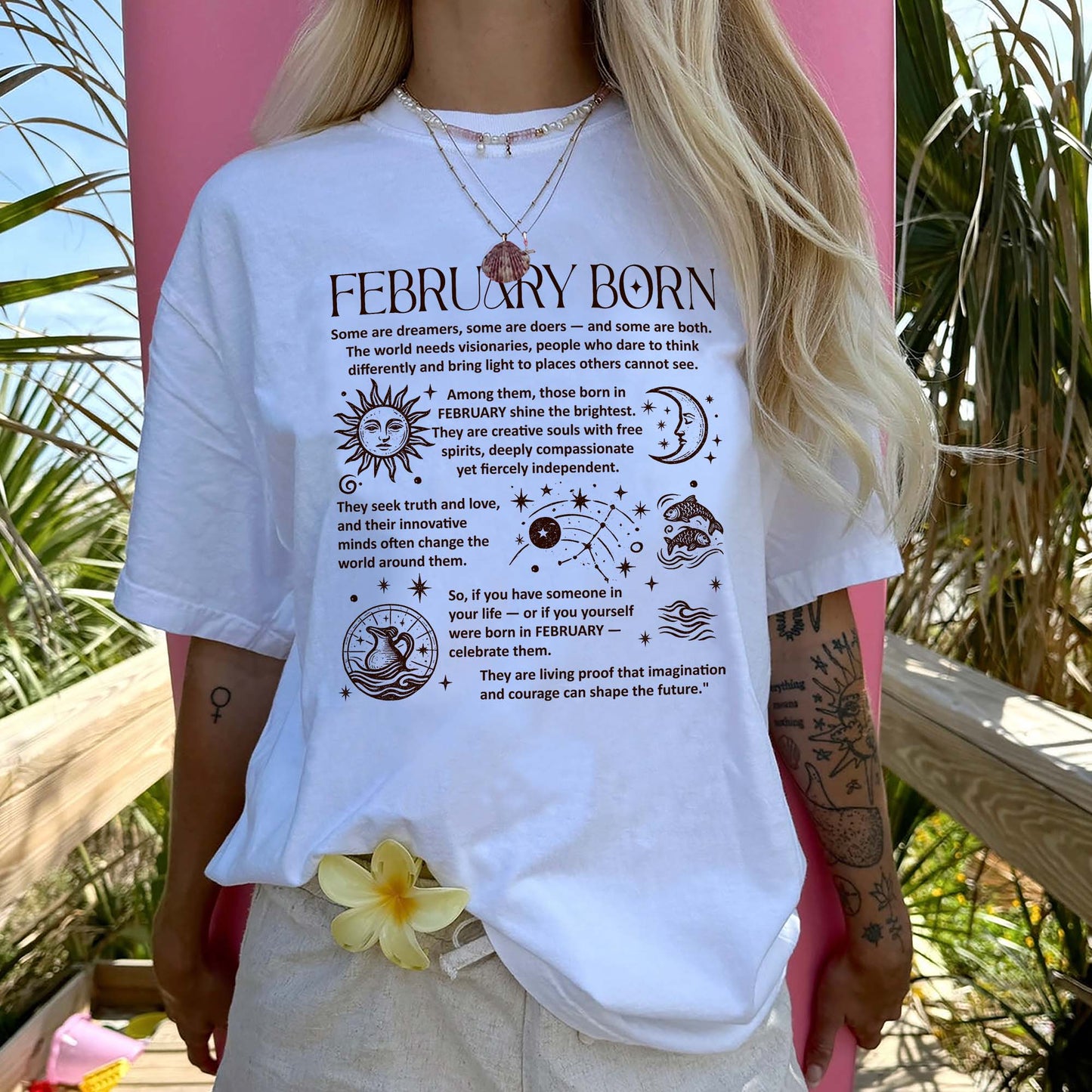 February Born T-Shirt – Zodiac Birthday Shirt, Astrology Horoscope Tee, Spiritual Gift